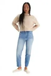 Produktbild: TRENDYOL Damen Gerade Mama Hohe Taille Jeans, Blau, 44