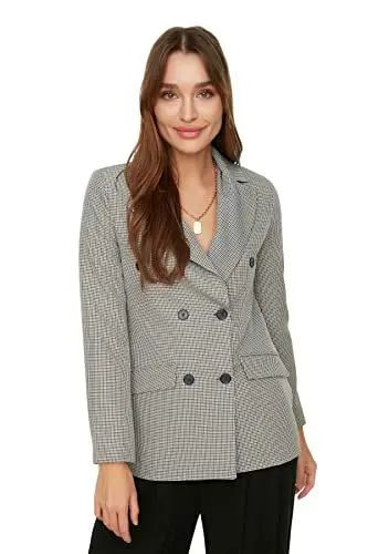 Produktbild: TRENDYOL Damen Grey Trendyol Blazer jacket on gray button , Grau, 36 EU