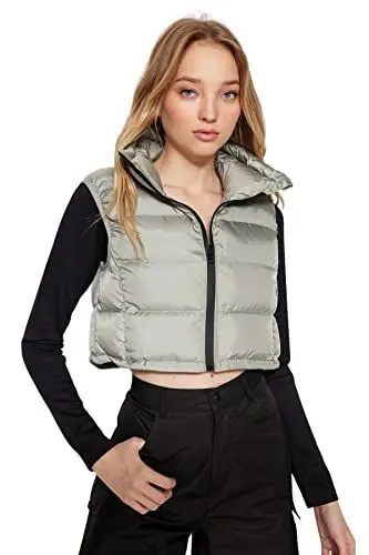 Produktbild: TRENDYOL Damen Lapel Collar Plain Regular Vest Sweater, Helles Khaki, L EU