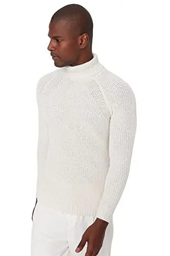 Produktbild: TRENDYOL Herren Rollkragenpullover, Einfarbig Sweatshirt, Grau, XL Größen