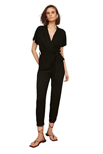 Produktbild: Trendyol Damen Belted Overall, Schwarz, 38 EU