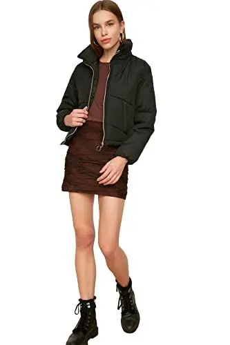 Produktbild: Trendyol Damen Black Zipper Closure Inflatable Coat, Schwarz, M EU