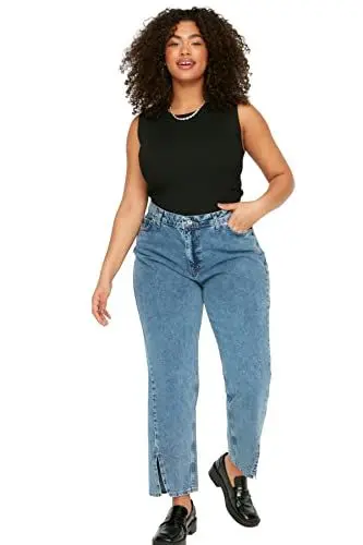 Produktbild: Trendyol Damen High Waist Plus Size Jeans, Blue, 46