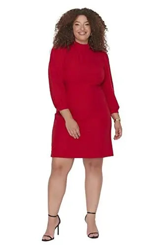 Produktbild: Trendyol Damen Tbbaw23ah00041/Siyah Kleid, Rot, 42