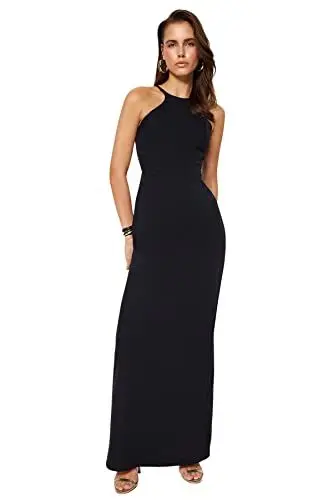 Produktbild: Trendyol Damen Women Fitted Woven Evening Dress Frauen Shift tailliertes gewebtes Abendkleid, Black, s
