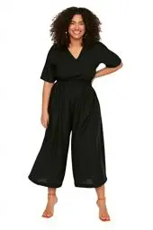 Produktbild: Trendyol Damen Women Plain Woven Plus Size Overall, Black, 44