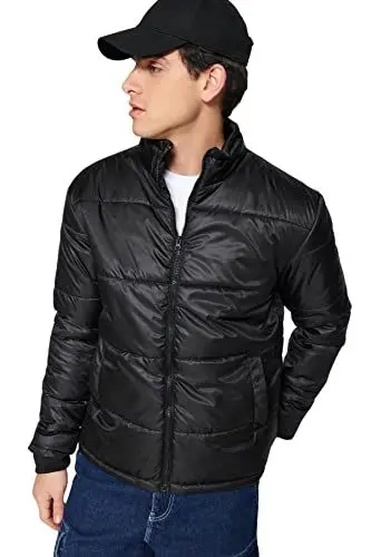 Produktbild: Trendyol Men's Herren Gerade Lange Ärmel Regulär Mäntel Coat, Black, Medium