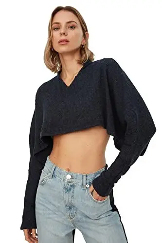 Produktbild: Trendyol navy bluse crop gestrickt, navy,