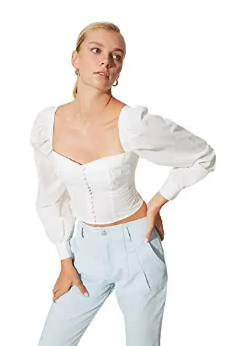Produktbild: Trendyol-ECU-Ballonarm-Bluse, Ecru,