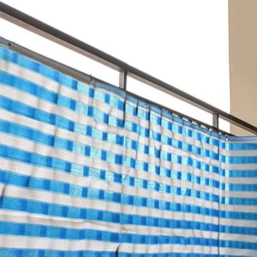 Produktbild: Saluaqui Treppenschutzgitter, 5 M Treppengitter, Unfallverhütungsgitter Langlebiges Kind Haustierschutzgitter Garten für Treppenhof Balkon (Blauer weißer Streifen)