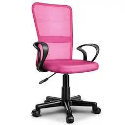 Produktbild: TRESKO Bürostuhl Schreibtischstuhl Drehstuhl, mit Armlehnen & Kunststoff-Leichtlaufrollen, stufenlos höhenverstellbar, gepolsterte Sitzfläche, ergonomische Passform, Lift SGS-geprüft