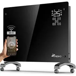 Produktbild: TRESKO® Glaskonvektor 1500W APP WiFi Funktion | Elektroheizung Glasheizung elektrisch | Konvektor Heizung Heizkörper LED-Display & Timer | Elektroheizkörper Stand- oder Wand Heizung