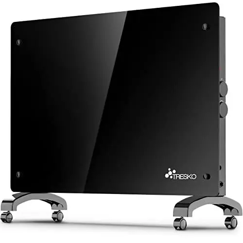 Produktbild: TRESKO® Glaskonvektor Elektroheizung 2000W | Glasheizung elektrisch | Konvektor Heizung Heizkörper | Elektroheizkörper Stand- oder Wand Heizung