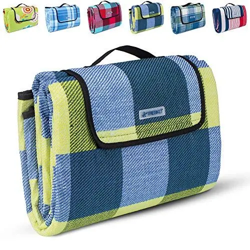 Produktbild: TRESKO XXL 195 x 150 cm Picknickdecke Acryl Wasserdicht | Campingdecke für Outdoor mit Tragegriff | Wärmeisoliert & Weich PNDKE21