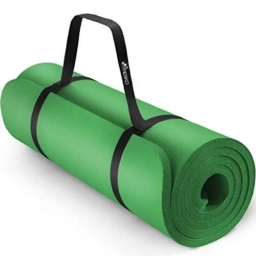 Produktbild: TRESKO Yogamatte Phthalatfrei - Gymnastikmatte rutschfest, Pilatesmatte Fitnessmatte mit Tragegurt, 185 x 60 x 1,0cm