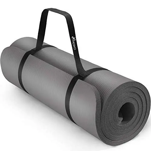 Produktbild: TRESKO Yogamatte Phthalatfrei - Gymnastikmatte rutschfest, Pilatesmatte Fitnessmatte mit Tragegurt, 190 x 100 x 1,5 cm