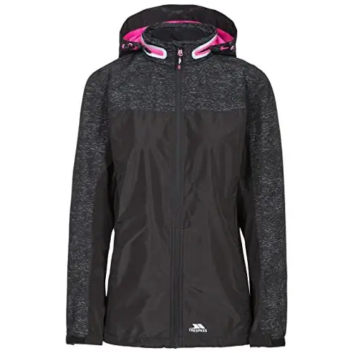 Produktbild: Trespass Attraction, Reflective Print, M, Wasserdichte Jacke mit Einrollbarer Kapuze für Damen, Grau, Medium