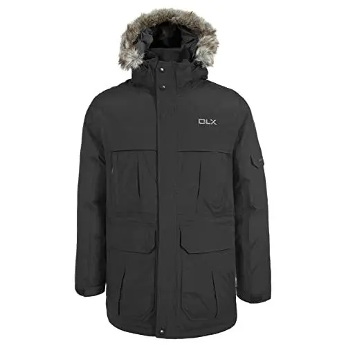 Produktbild: Trespass Herren Highland wasserdichte Daunenjacke Mit Abnehmbarer Kapuze, Black, M