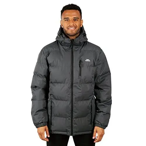 Produktbild: Trespass Herren Warme Gepolsterte Wasserdichte Regenjacke Mit Abnehmbarer Kapuze Clip, Flint, L, MAJKCAI20001_FLIL