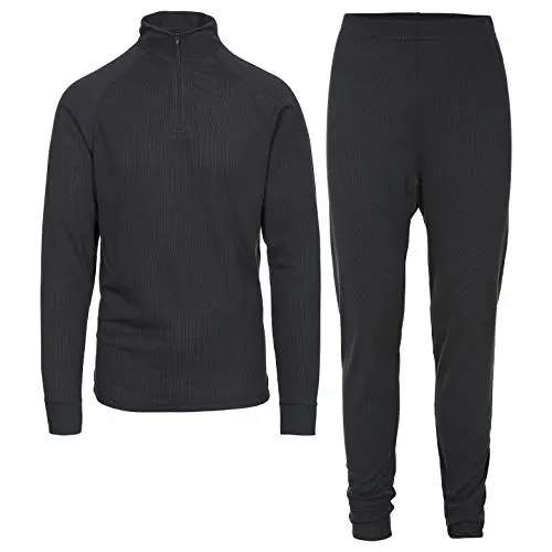 Produktbild: Trespass Kinder UNITE360 Schnelltrocknendes Baselayer Set Hose Und Langärmliges Oberteil, Black x, 7/8