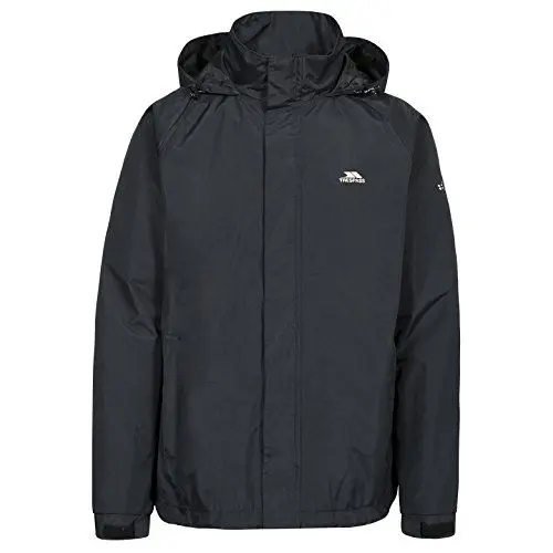 Produktbild: Trespass Nabro II, Black, XS, Wasserdichte Jacke mit einrollbarer Kapuze für Herren, X-Small, Schwarz