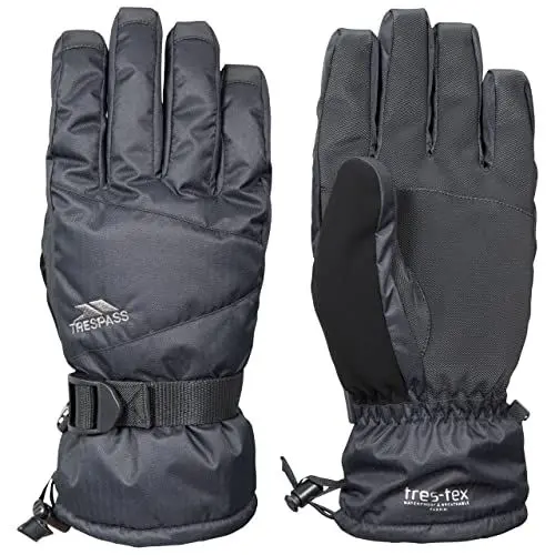 Produktbild: Trespass Punch, Black, L, Gepolsterte Wasserdichte Handschuhe für Herren, Large, Schwarz