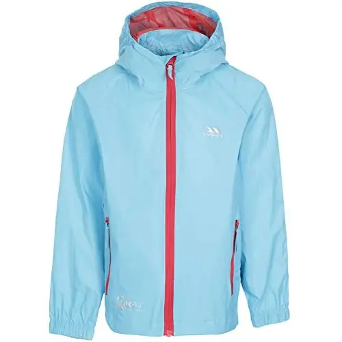 Produktbild: Trespass Qikpac Jacket, Aquatic, 9/10, Kompakt Zusammenrollbare Wasserdichte Jacke für Kinder / Unisex / Mädchen und Jungen, 9-10 Jahre, Blau