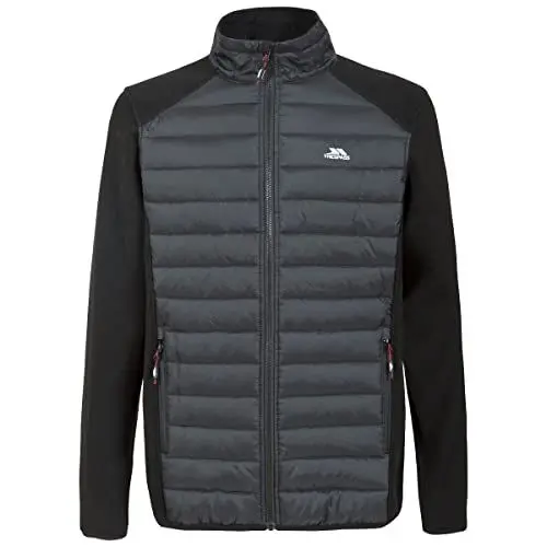 Produktbild: Trespass Saunter, Black, L, Warme Fleecejacke mit Kapuze 300g/m² für Herren, Large, Schwarz