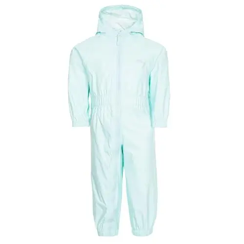 Produktbild: Trespass Unisex Kinder Knopf Wasserdichter Regenanzug mit Kapuze, Blassminze, 12-18 Monate