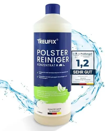 Produktbild: Treufix - Polsterreiniger Konzentrat für Sofa, Couch & Matratzen - Effektives Teppich Reinigungsmittel 1L - Geeignet für Waschsauger, Nasssauger und Handreinigung - Made in DE