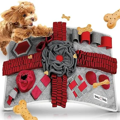 Produktbild: Treulieb®️ Schnüffelteppich für Hunde – Cleveres Hundespielzeug mit Anti-Rutsch - Für kleine & Große Hunde – Intelligenzspielzeug für Hunde – Anti Stress Schnüffelmatte - Spielteppich
