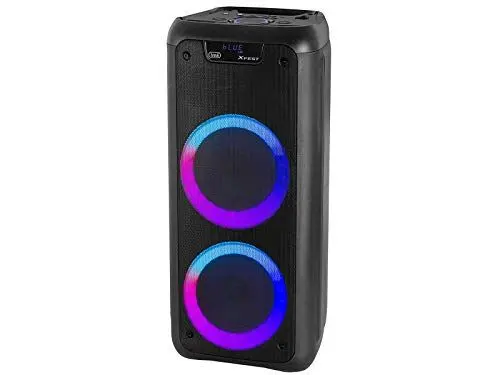 Produktbild: Trevi XFest XF 600 KB Tragbarer Lautsprecher mit 80W Verstärkung, Wireless Musikbox mit Dynamischem Mikrofon für Karaoke, USB-Anschluss, Micro SD, AUX-IN, Eingebauter Akku, Blaue LED Anzeige