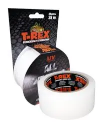 Produktbild: T-Rex 823-00 All Weather Tape – Transparentes Klebeband für Unauffällige Reparaturen im Innen- & Außenbereich – Wetterfest & Vielseitig – 48mm x 25m