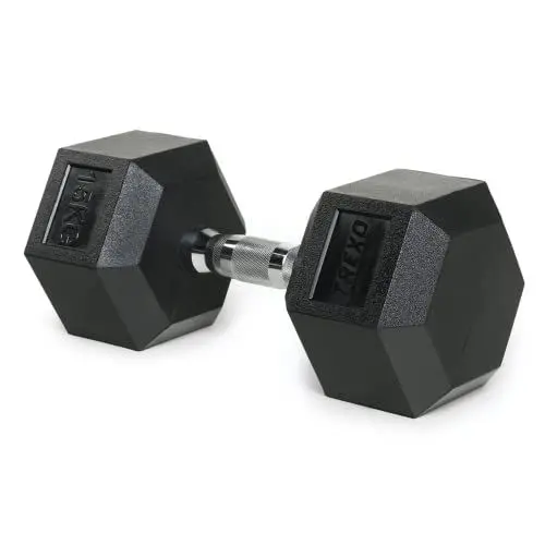 Produktbild: TREXO Hexagon Hanteln 15 kg Hex Kurzhanteln mit Durable Gummierte Gusseisen für Krafttraining mit Ergonomischen Verchromte Griff Gewichte Training Zuhause Hantel für Männer un Frauen