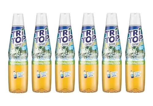 Produktbild: TRi TOP Holunderblüte | kalorienarmer Sirup für Erfrischungsgetränk, Cocktails oder Süßspeisen | wenig Zucker (6 x 600ml)