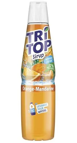 Produktbild: TRi TOP Orange-Mandarine | kalorienarmer Sirup für Erfrischungsgetränk, Cocktails oder Süßspeisen | wenig Zucker (1 x 600ml)
