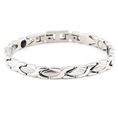 Produktbild: Tri Balance 3in1 Wellness Edelstahl Magnetarmband Neodym Germanium Turmalin Silber Hochglanz + matt poliert Energetix 4you 8033 S/M oder L/XL