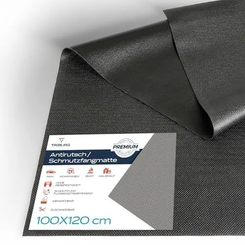 Produktbild: TRIBURG Universal Anti Rutsch Schmutzmatte 120x100cm Zuschneidbar und Wasserdicht - Kofferraummatte - Antirutschmatte Auto - Antirutschmatte Schubladen - Kofferraum Schutzmatte