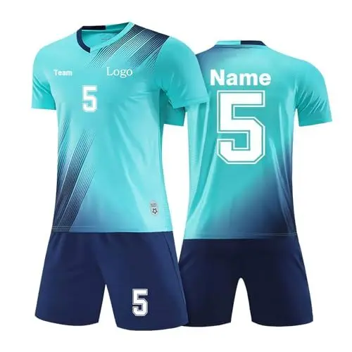 Produktbild: Trikot Personalisiertes Trikotset für Männer mit Namen und Nummer, individuelles Fußballtrikot für Jungen, individuelles Trikot, PSG Barcelona Trikot Kinder
