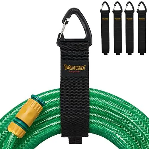 Produktbild: Trilancer Klettband mit Öse mit dreieckiger Schnalle zum Aufhängen an Wänden für Kabel, Drähte, Seile, Schläuche, Organisation für Haus, Garage oder Werkstatt（4L）