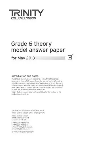 Produktbild: Trinity College London Theory Model Answers Paper (2013) Grade 6