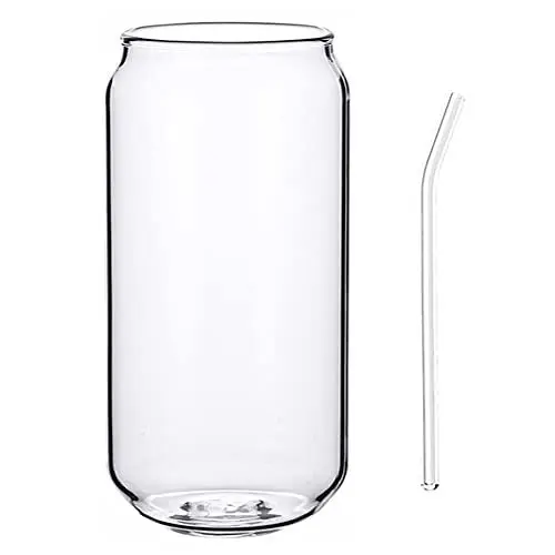 Produktbild: Trinkgläser Highball Gläser Wasser Getränke Gläser Tumbler Kaffeetasse Tasse Becher mit Strohhalm für Getränke Wasser Saft