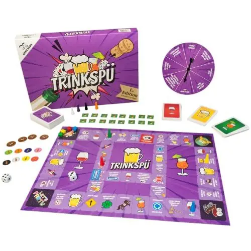Produktbild: Trinkspü von GameBros ® - AUSVERKAUFT - Das leiwandste Partygame - Gesellschaftsspiel für 2 bis 16 Spieler - Fun & Action - 18+ Partyspiel - Limited Edition - Lustiges Brettspiel