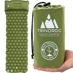 Produktbild: TRINORDIC 550g Ultraleichte Aufblasbare Isomatte - Mit Aufblasbarem Kissen - Camping Matratze mit Kleines Packmaß für Outdoor, Camping, Wandern & Bikepacking