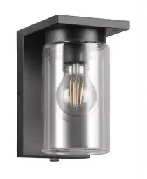 Produktbild: Trio Leuchten Außen Wandleuchte Ardila 211660132, Aluminium Druckguss Anthrazit, Glas klar, exkl. 1x E27, Dämmerungssensor, Schwarz Matt