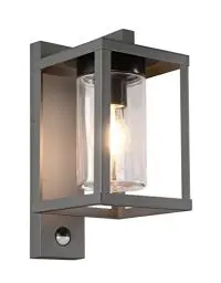 Produktbild: Trio Leuchten Außen Wandleuchte Lunga 212069142, Aluminium Druckguss, Glas, exkl. 1x E27, Bewegungssensor, Anthrazit