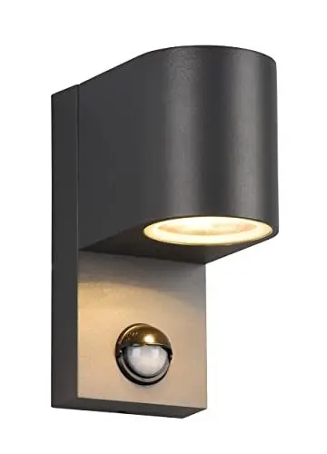 Produktbild: Trio Leuchten Außen Wandleuchte Roya 214260142, Aluminium Druckguss Anthrazit, exkl. 1x GU10, Bewegungssensor