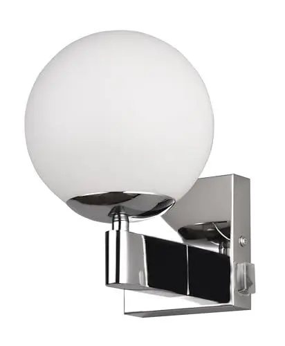 Produktbild: Trio Leuchten Badezimmer Wandleuchte Kula 284270106, Metall Chrom, Glas Weiß, exkl. 1x E14