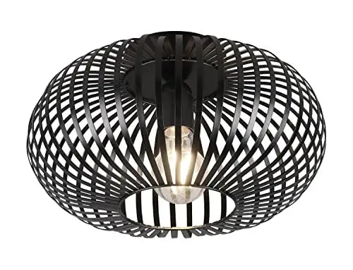 Produktbild: Trio Leuchten Deckenleuchte Johann 606903032, Metall Schwarz matt, exkl. Leuchtmittel 1x E27