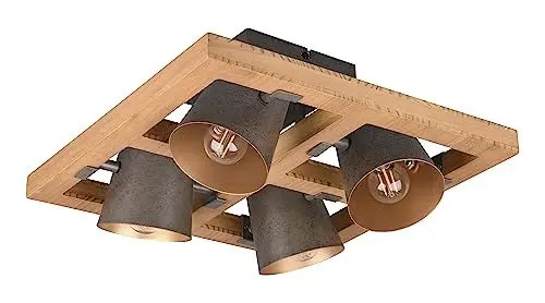 Produktbild: Trio Leuchten Deckenleuchten Bell 601900467, Metall Nickel antik, exkl. 4x E14, Braun